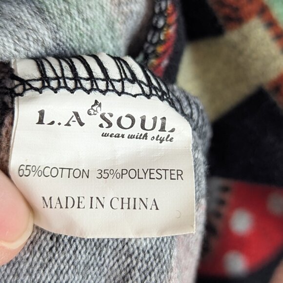 LA Soul Magical Mushrooms Hooded Pullover Sweater Kangaroo Pocket Hoodie Small - Picture 5 of 6